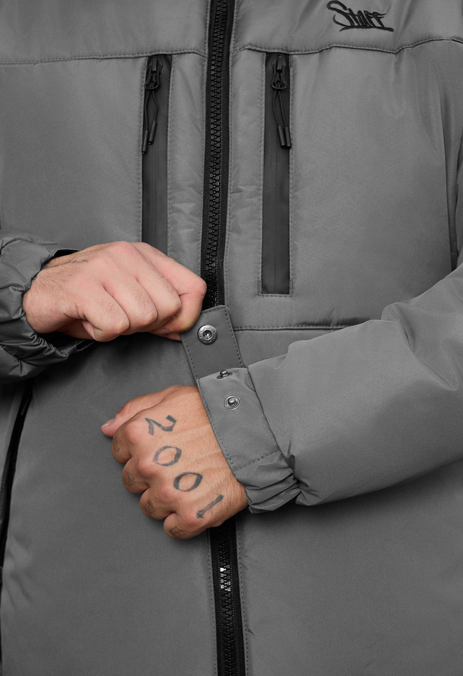 Kurtka zimowa  Staff br gray logo