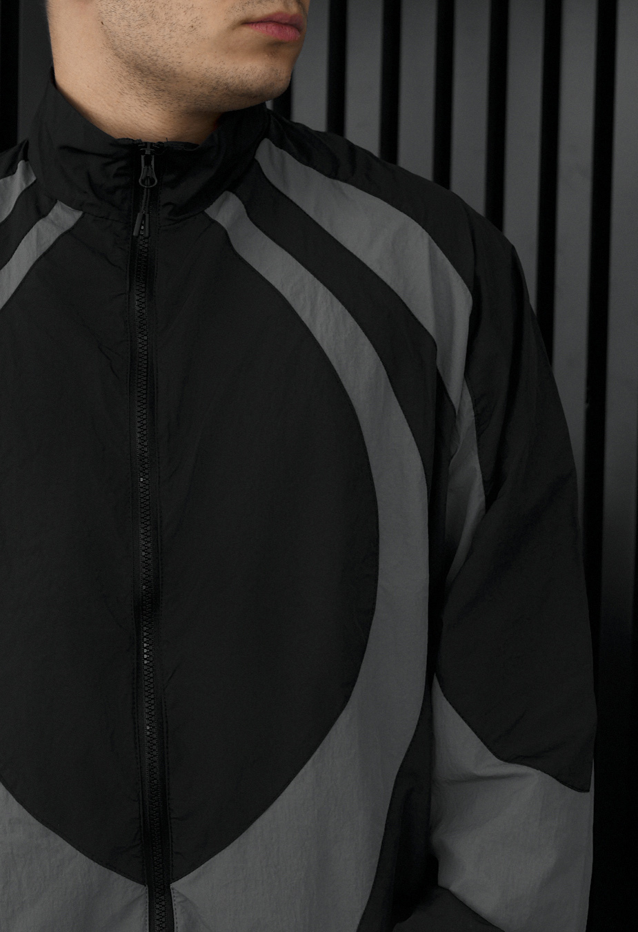 Dres Staff dia zip black & dark gray oversize