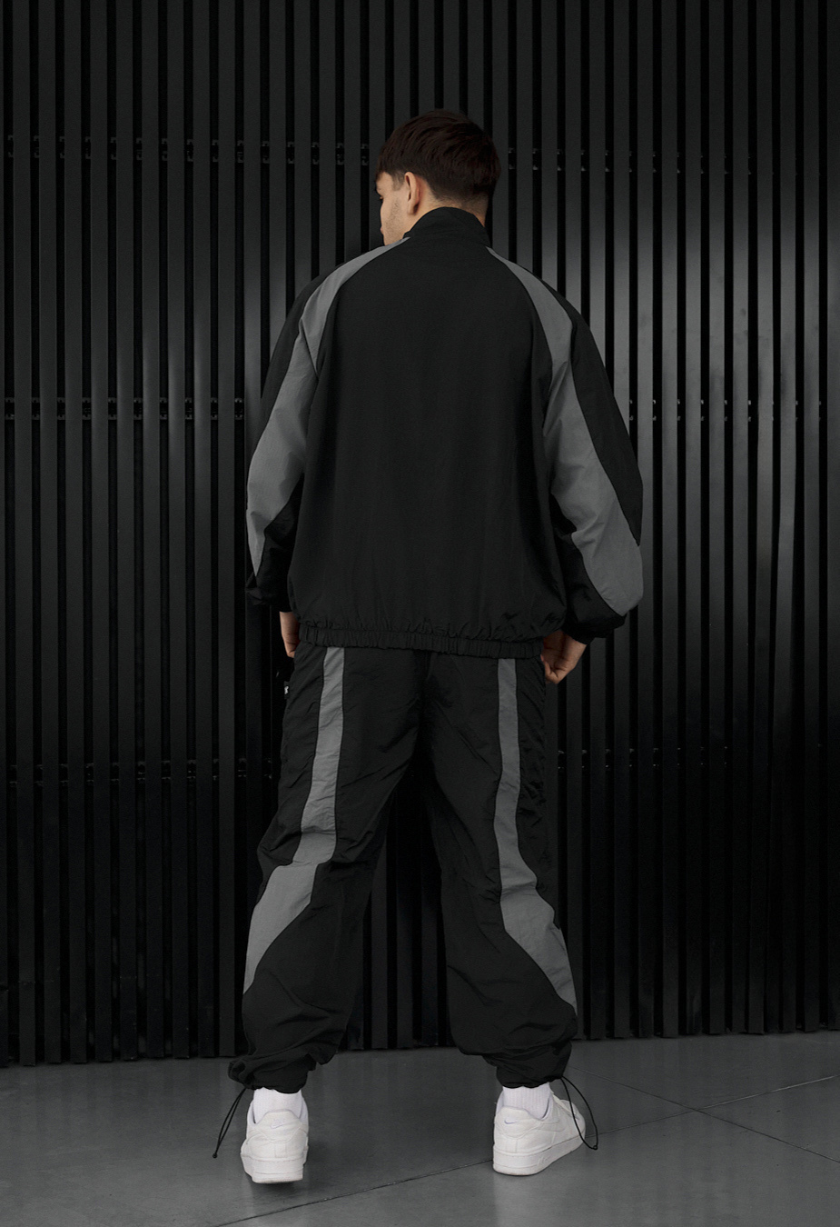 Dres Staff dia zip black & dark gray oversize