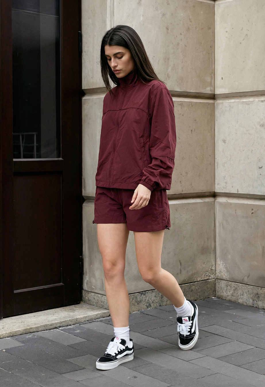 Komplet wiatrówka + spodenki Staff sum logo bordo