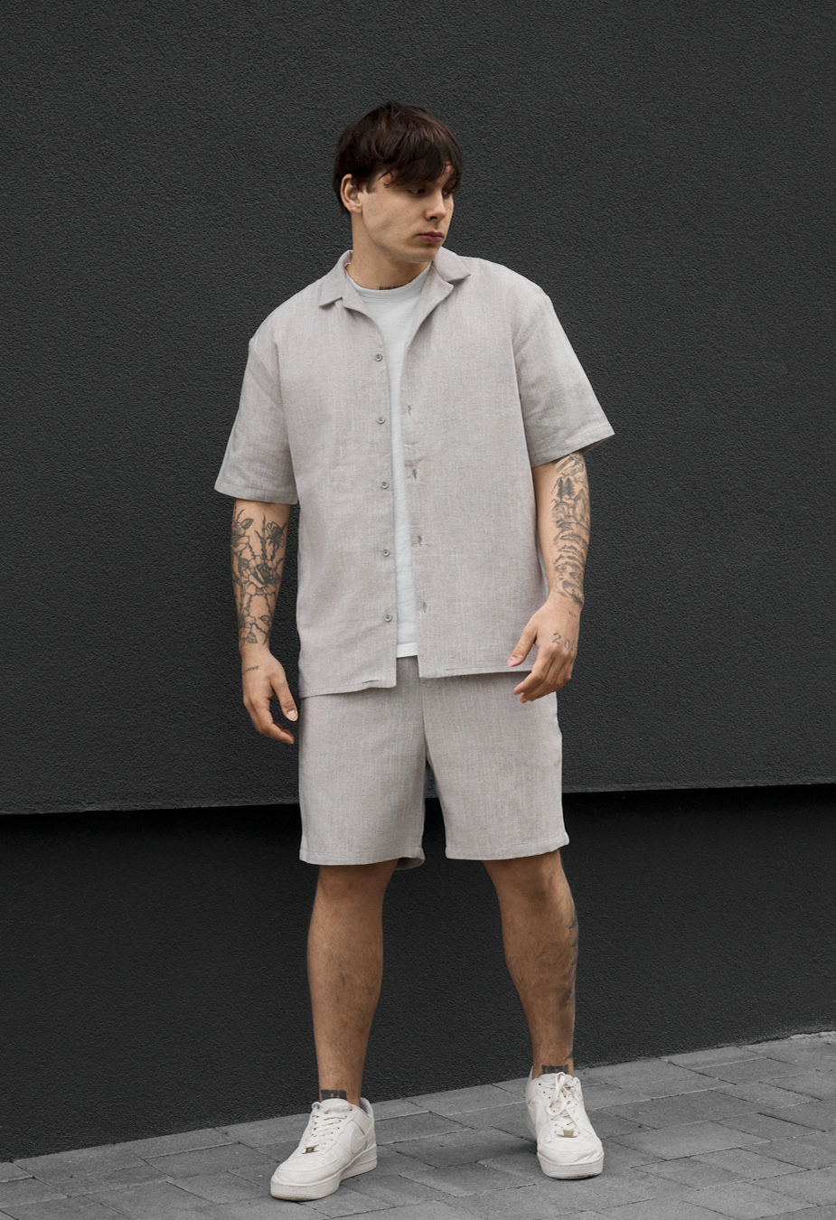 Komplet koszula + spodenki Staff ind light gray