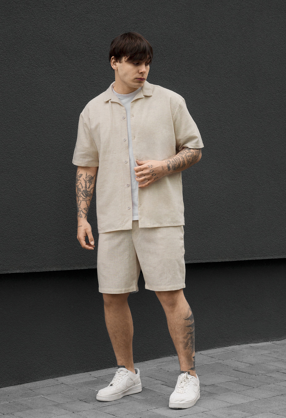 Komplet koszula + spodenki Staff ind beige