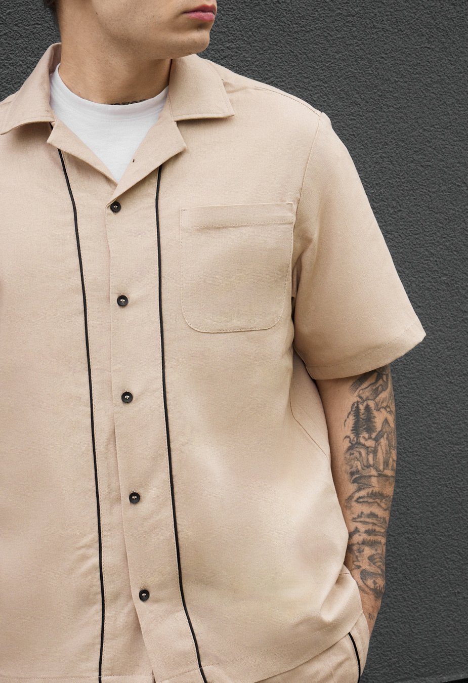 Komplet koszula + spodenki Staff yah beige