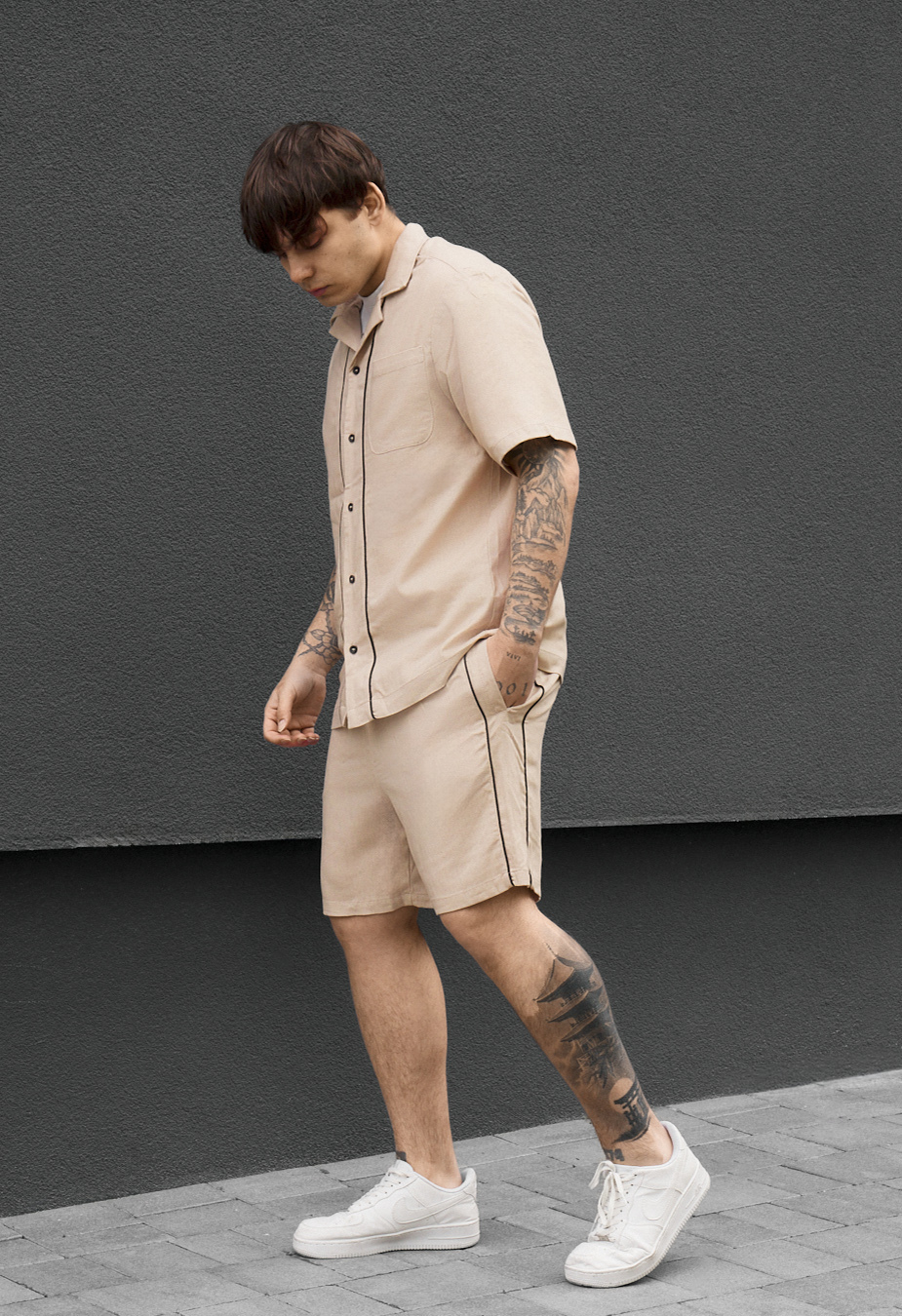 Komplet koszula + spodenki Staff yah beige