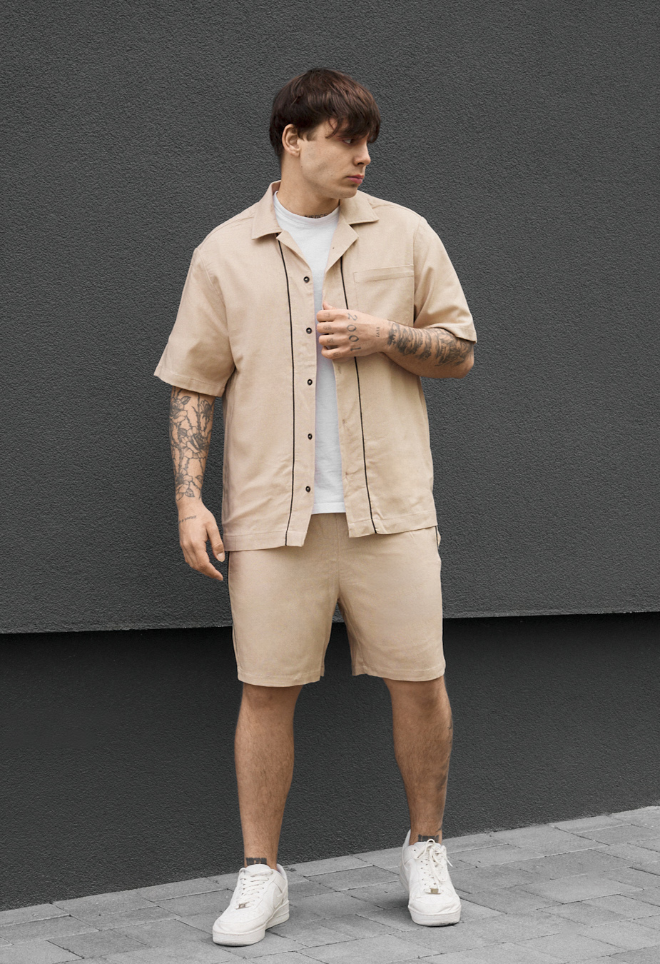 Komplet koszula + spodenki Staff yah beige