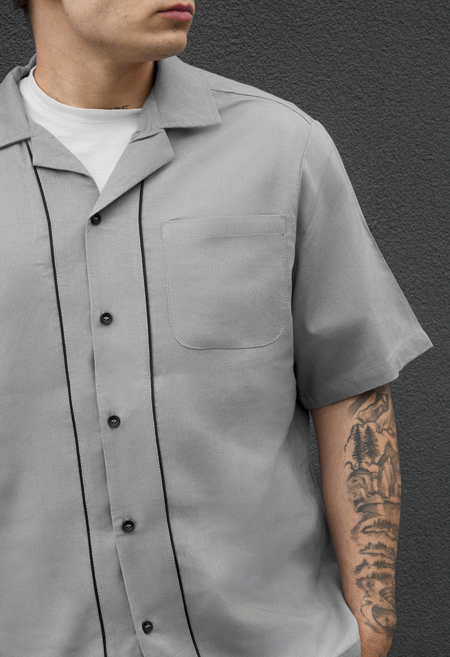 Komplet koszula + spodenki Staff yah light gray