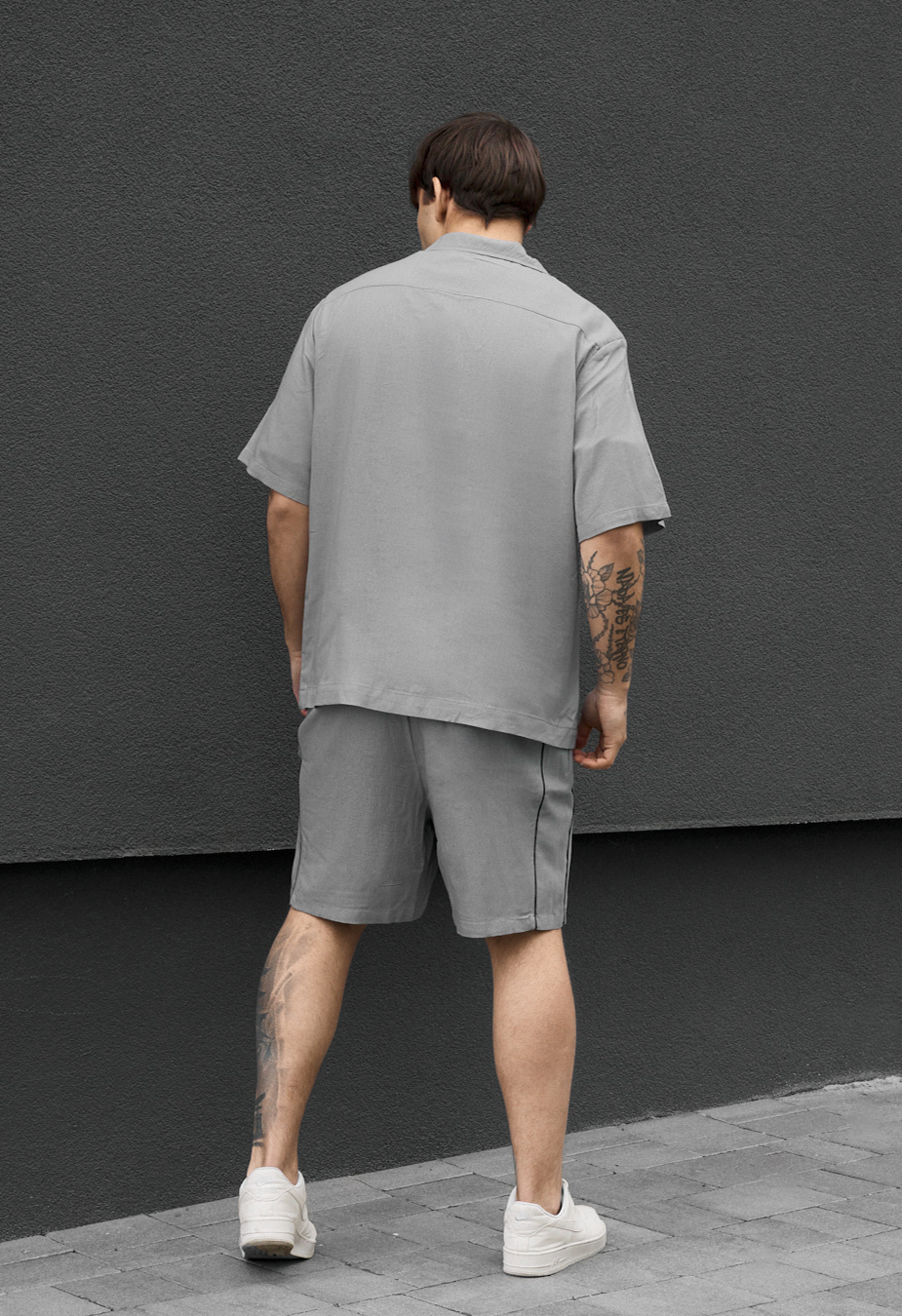 Komplet koszula + spodenki Staff yah light gray