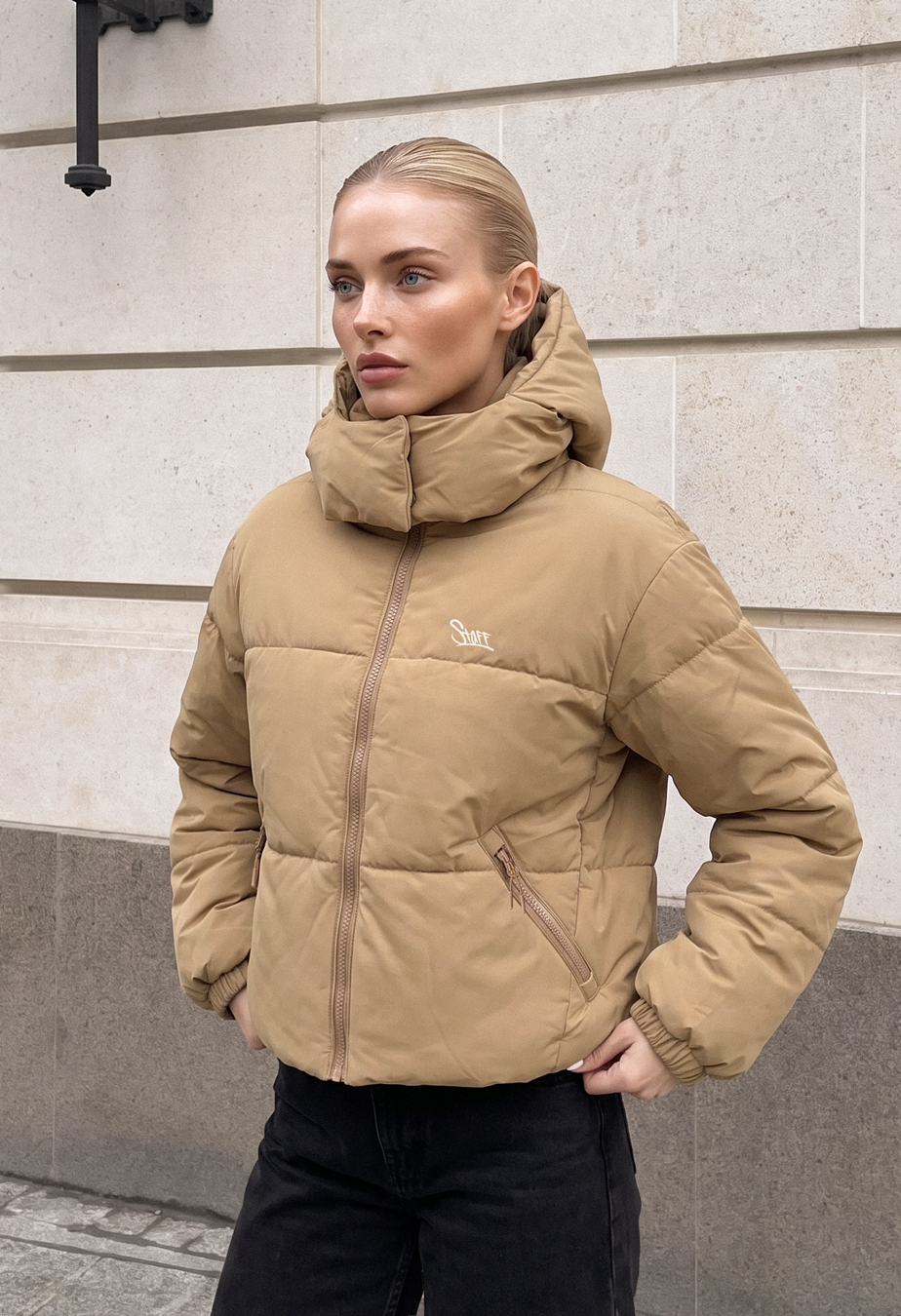 Damska kurtka przejściowa Staff logo beige reflective