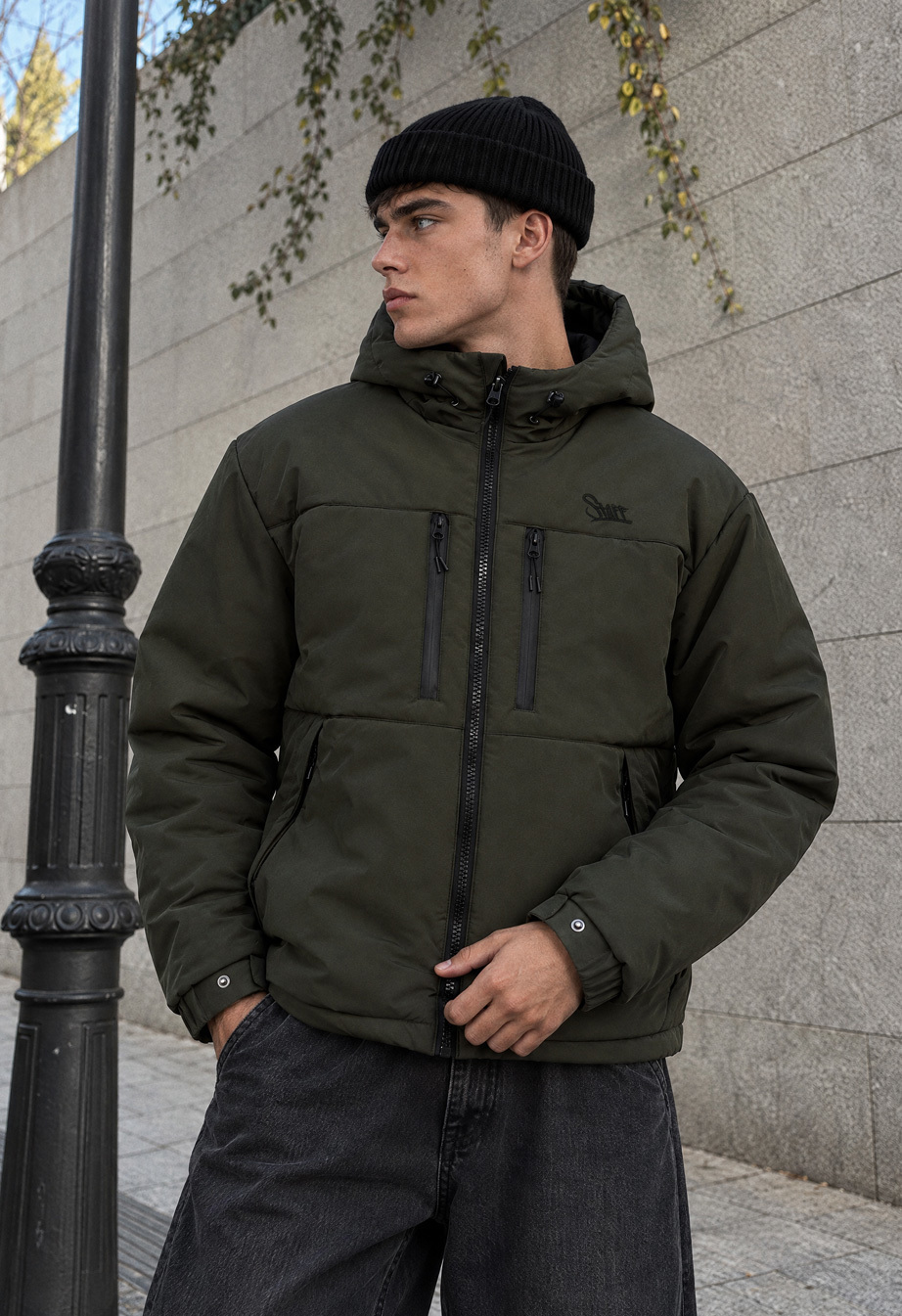 Kurtka zimowa Staff  br khaki logo