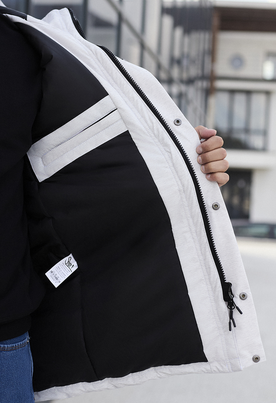 Parka zimowa Staff st white melange