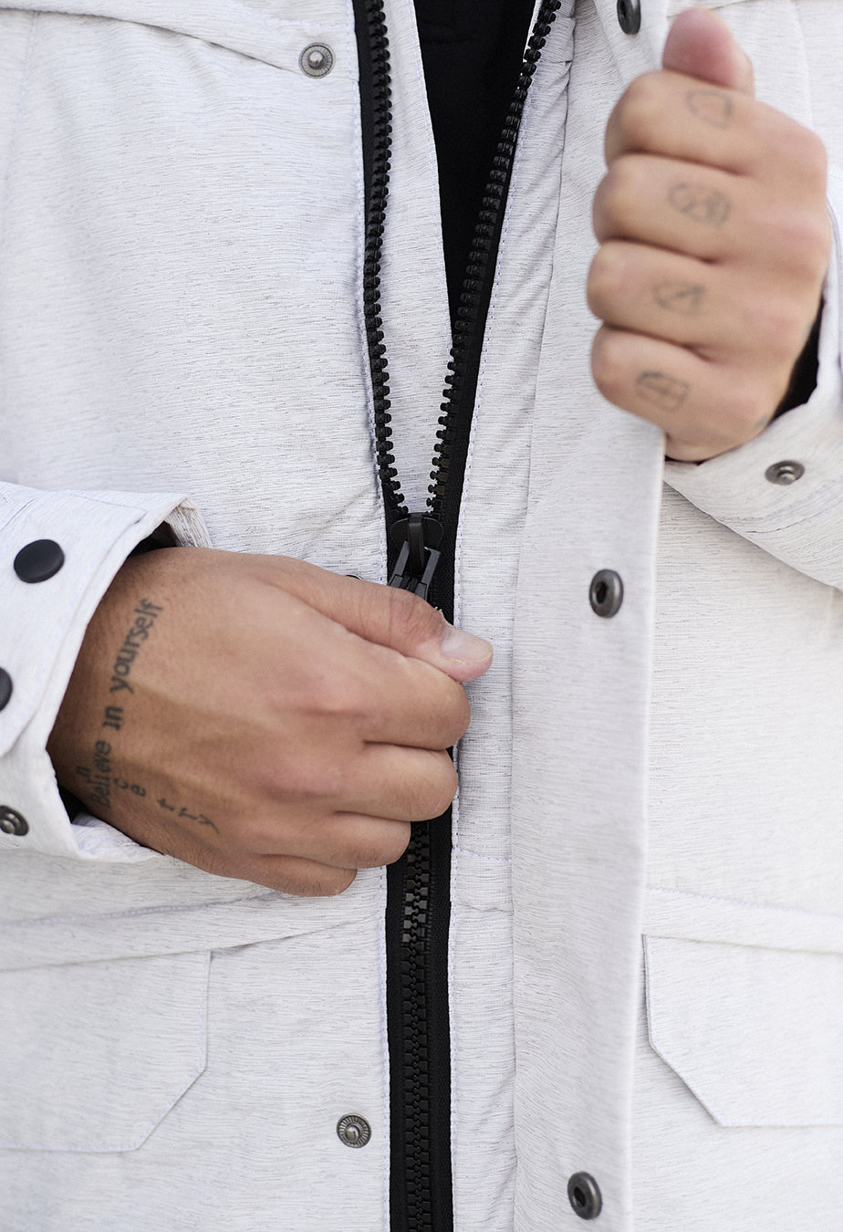 Parka zimowa Staff st white melange