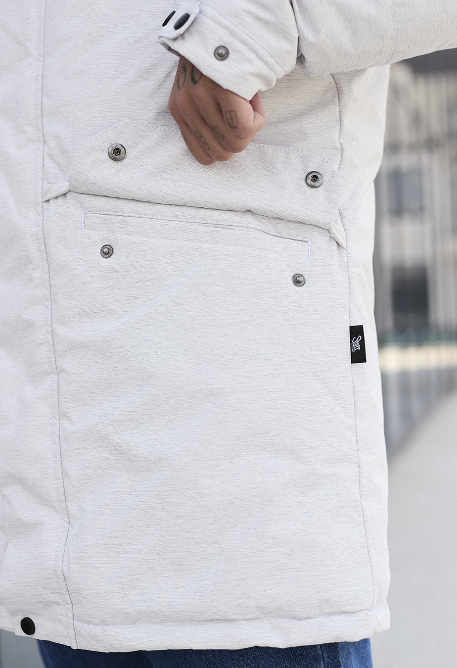 Parka zimowa Staff st white melange
