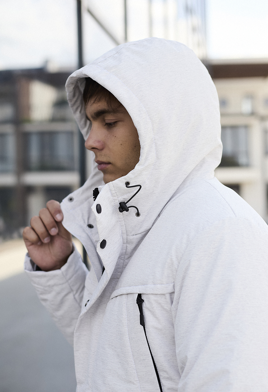 Parka zimowa Staff st white melange