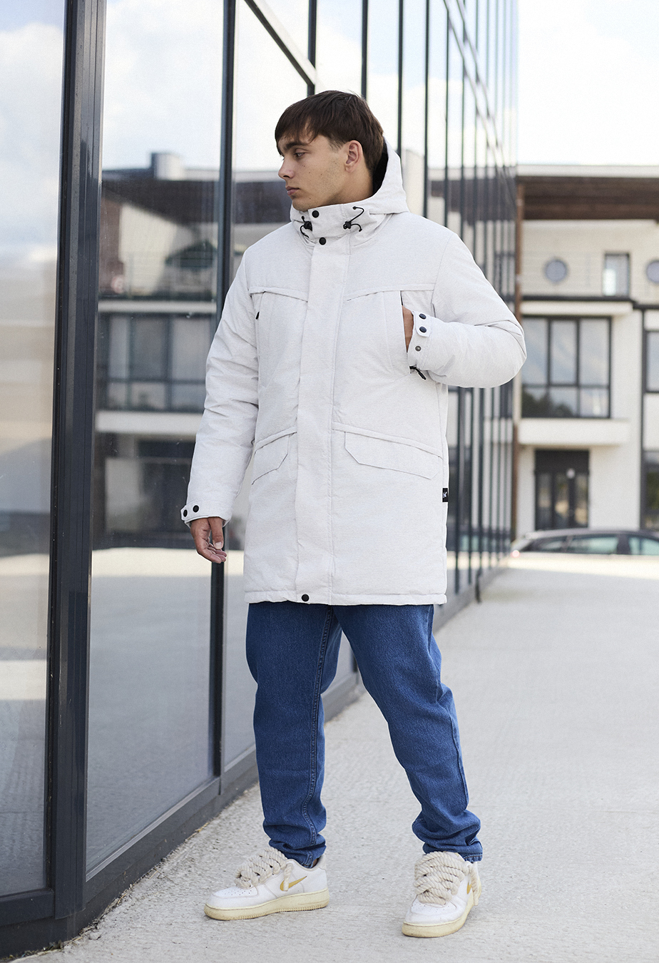 Parka zimowa Staff st white melange