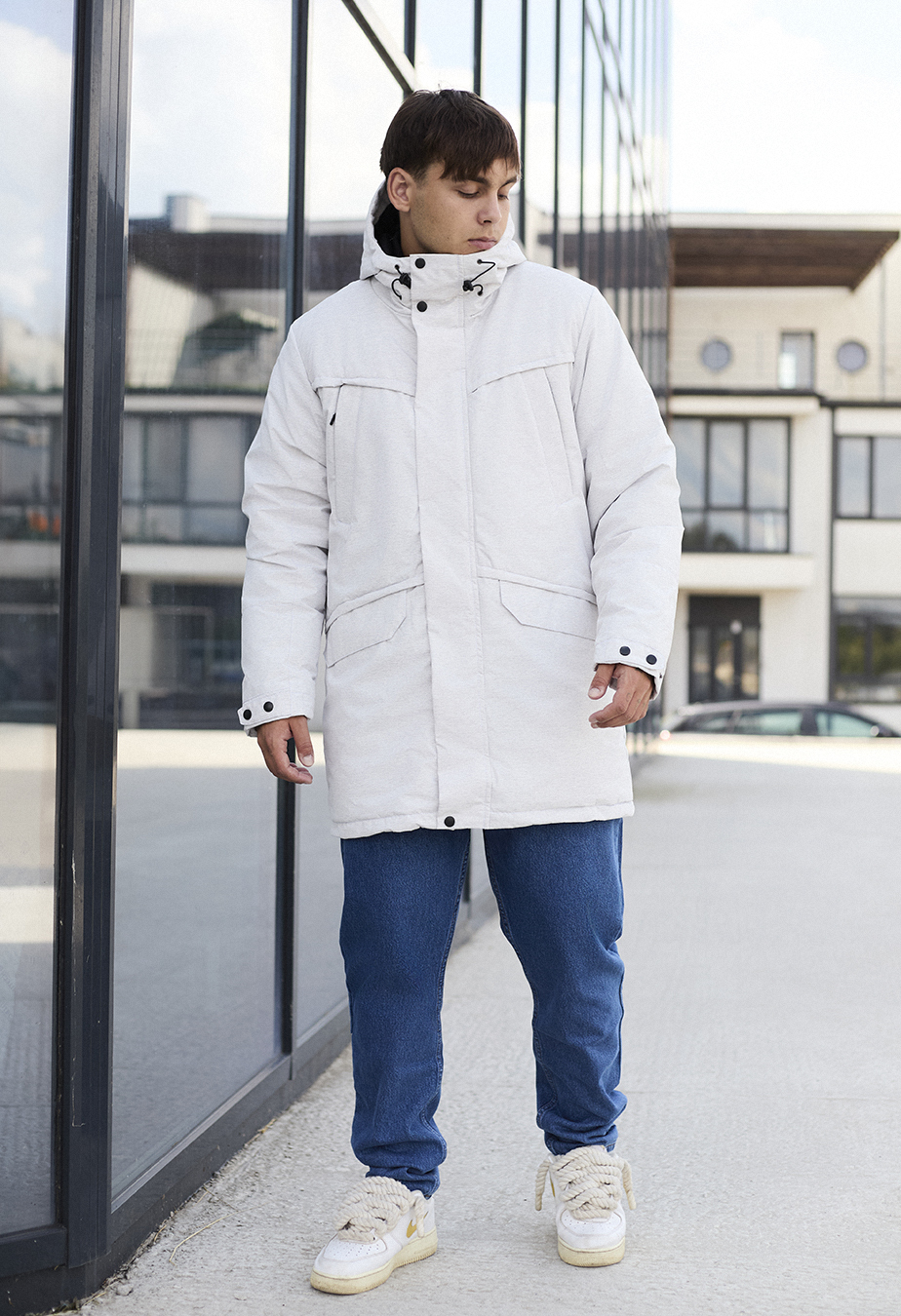 Parka zimowa Staff st white melange