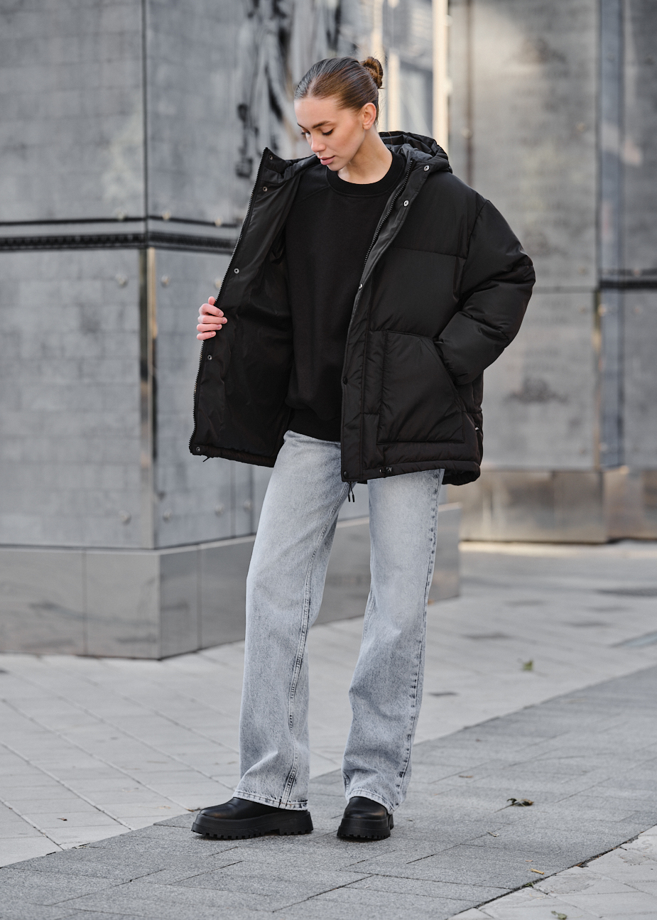 Damska kurtka zimowa Staff tr black oversize