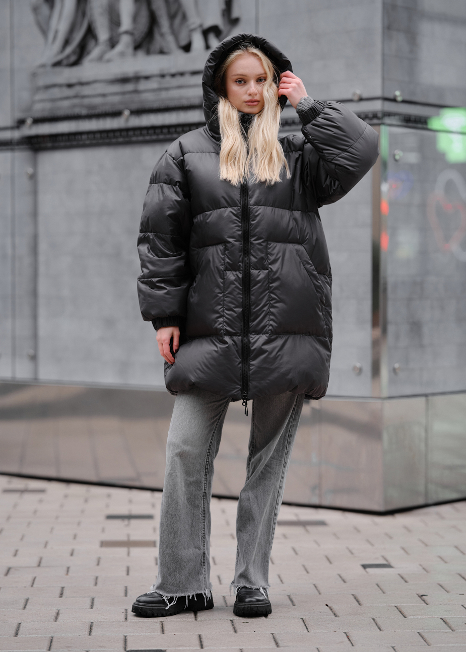 Damska kurtka zimowa Staff re dark gray