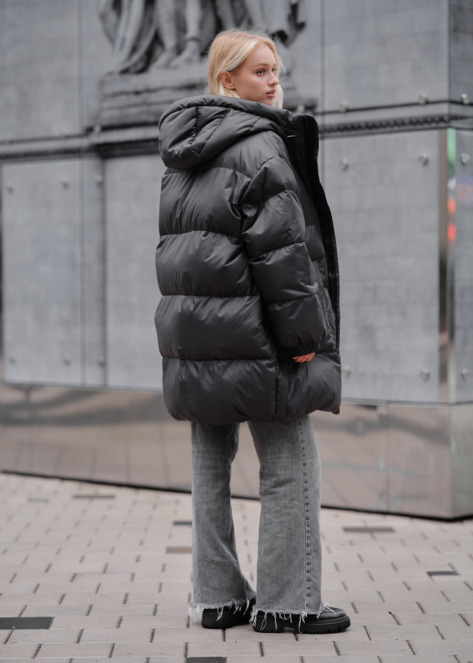 Damska kurtka zimowa Staff re dark gray