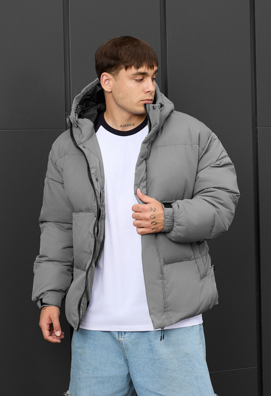 Kurtka zimowa Staff zyne gray oversize