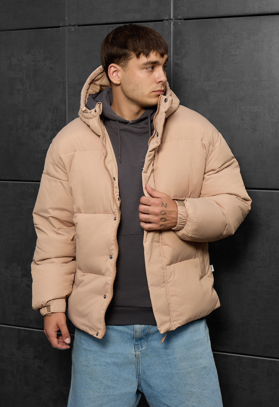 Kurtka zimowa Staff zyne beige oversize