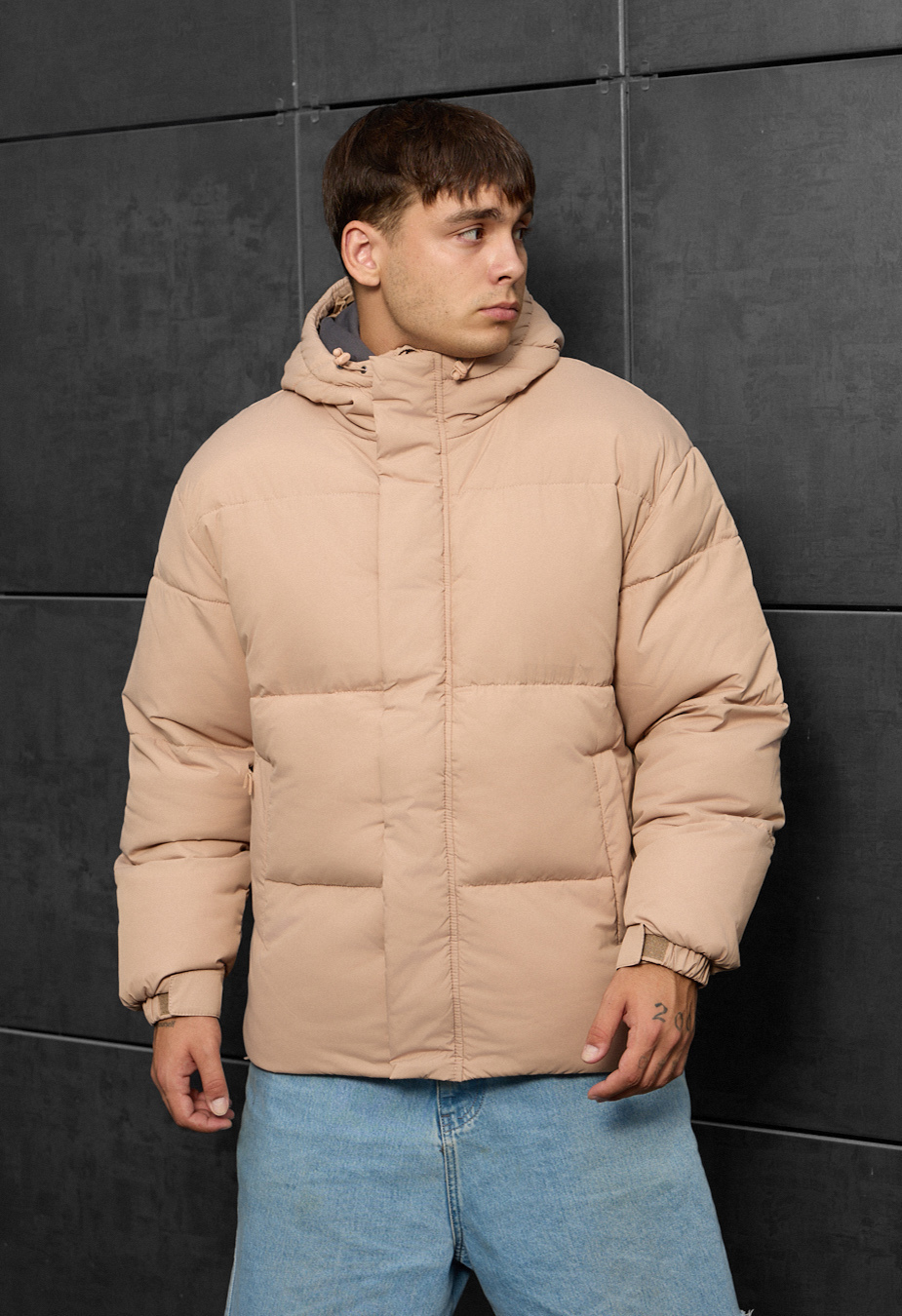 Kurtka zimowa Staff zyne beige oversize