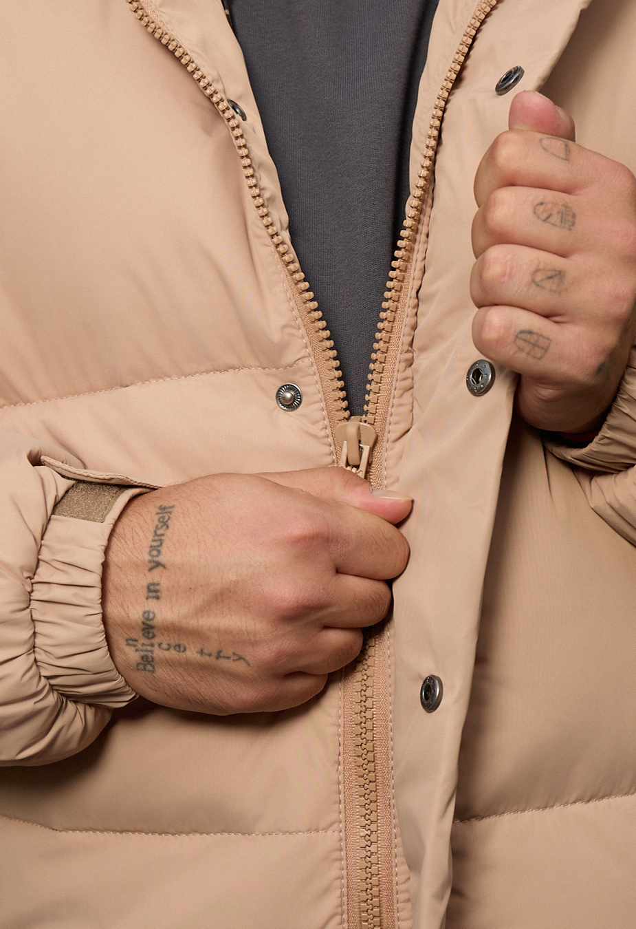 Kurtka zimowa Staff zyne beige oversize