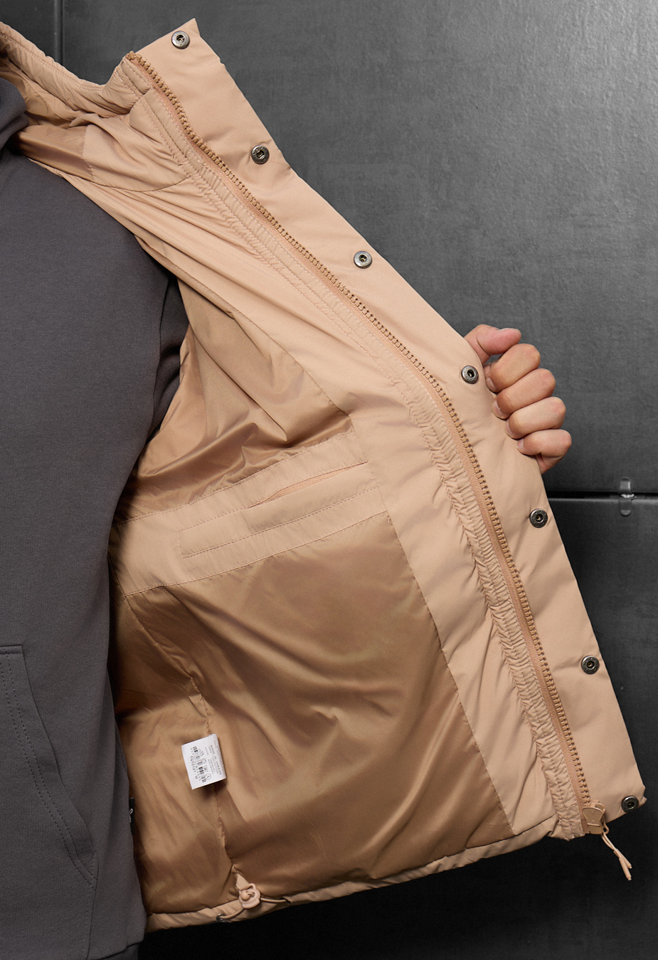 Kurtka zimowa Staff zyne beige oversize