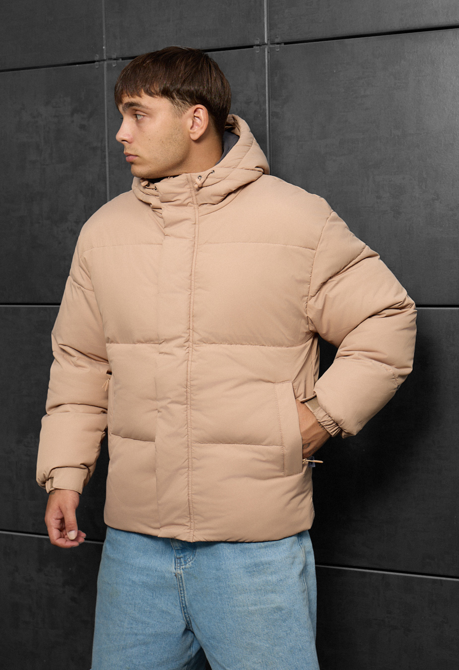 Kurtka zimowa Staff zyne beige oversize
