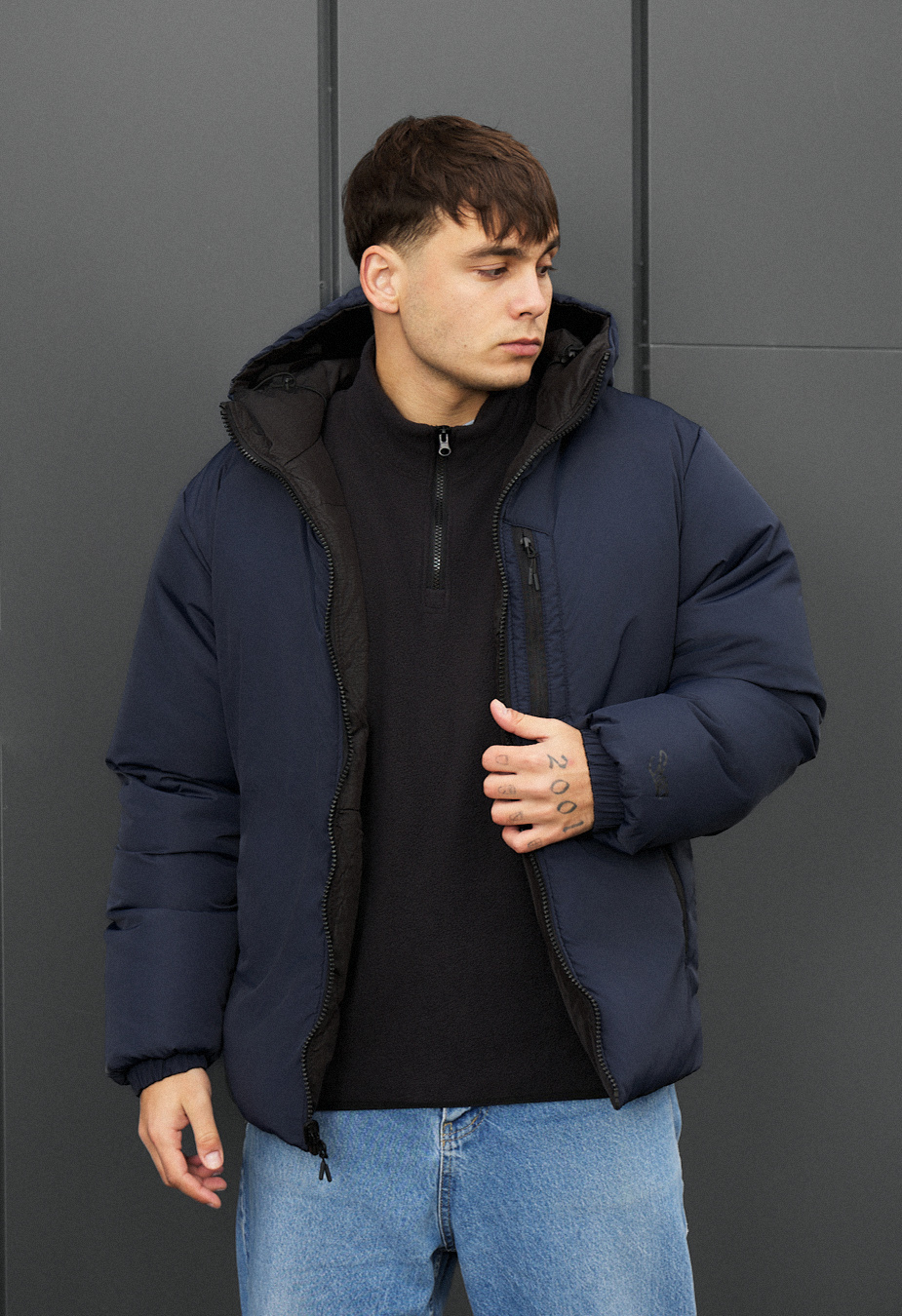 Dwustronna zimowa kurtka Staff rovx black & navy