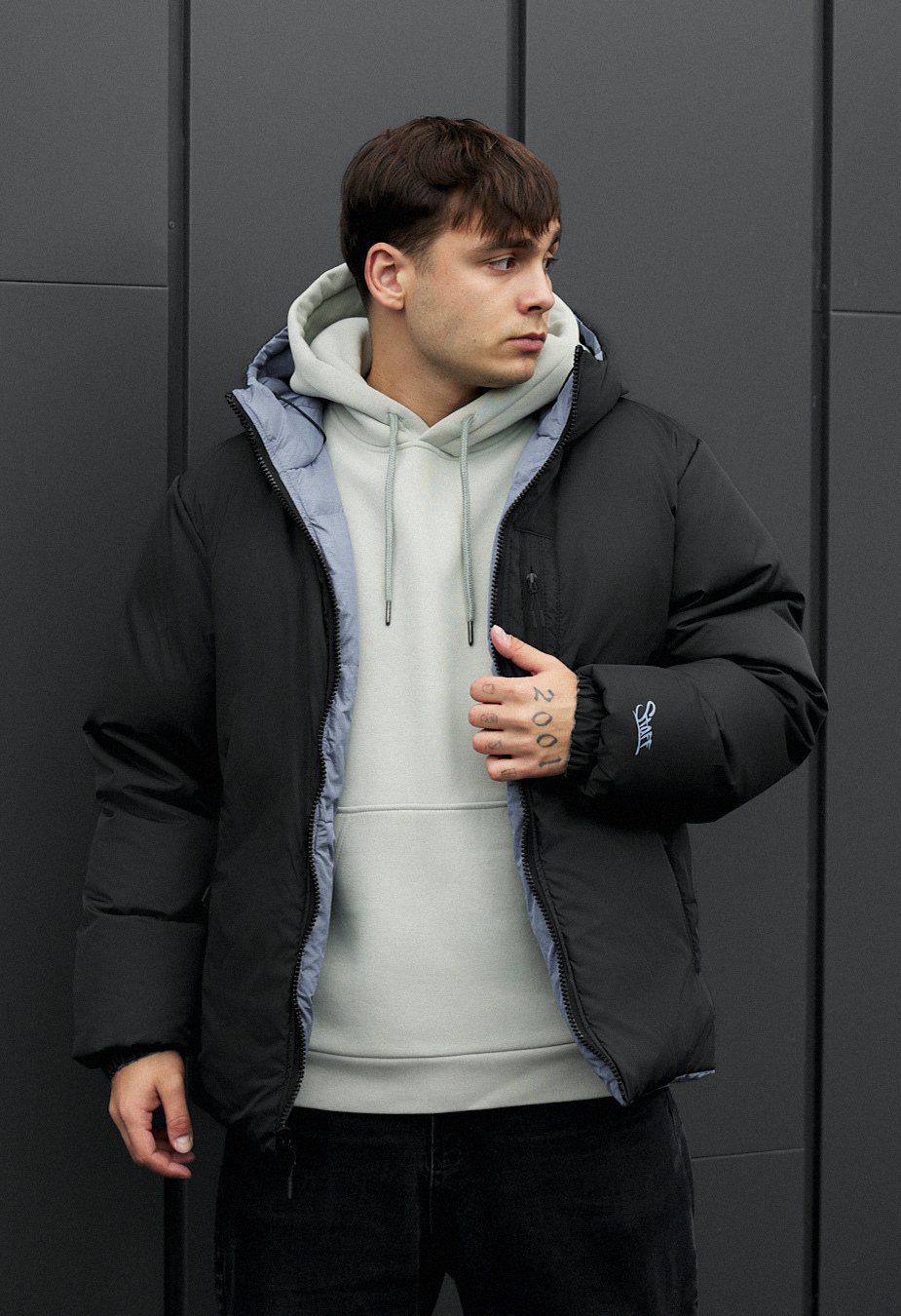 Kurtka zimowa dwustronna Staff rovx black & blue gray