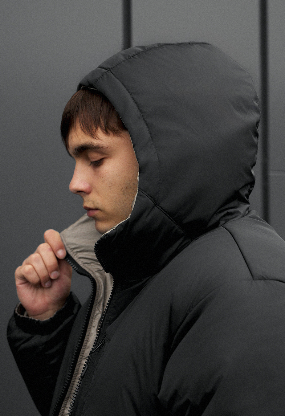 Kurtka zimowa dwustronna Staff rovx black & gray