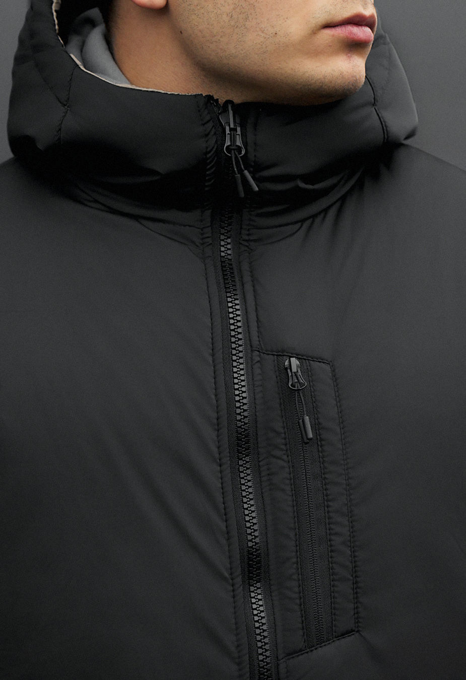 Kurtka zimowa dwustronna Staff rovx black & gray