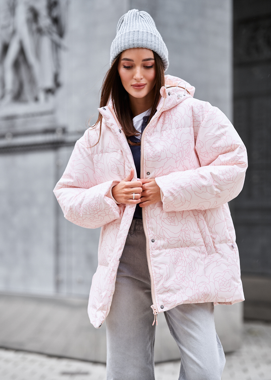 Damska kurtka zimowa Staff tom light pink flo