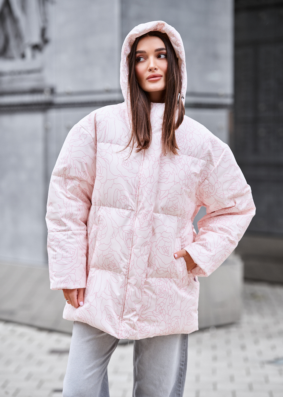 Damska kurtka zimowa Staff tom light pink flo