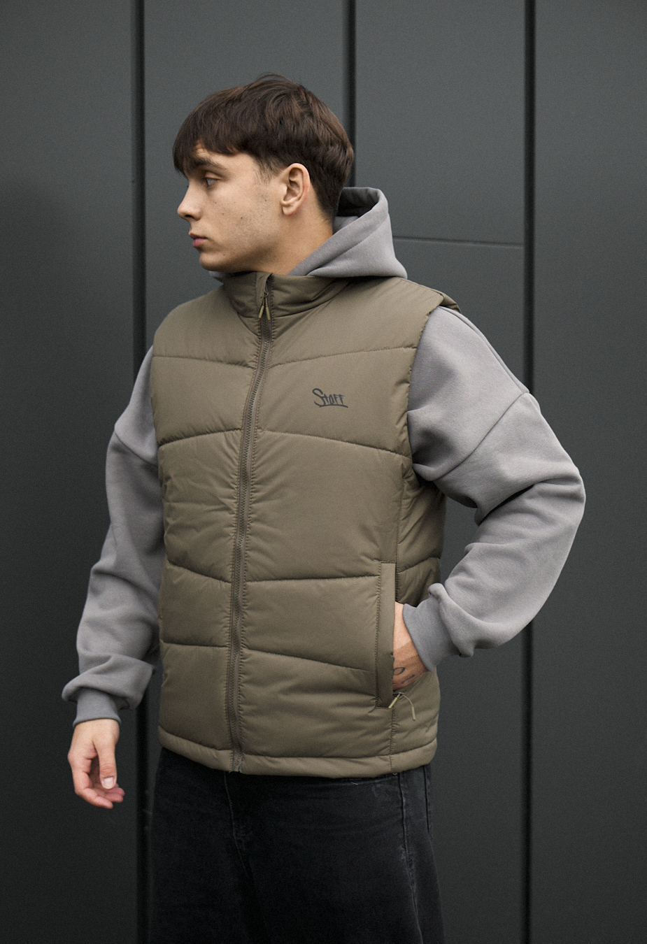 Kamizelka Staff nexo olive logo