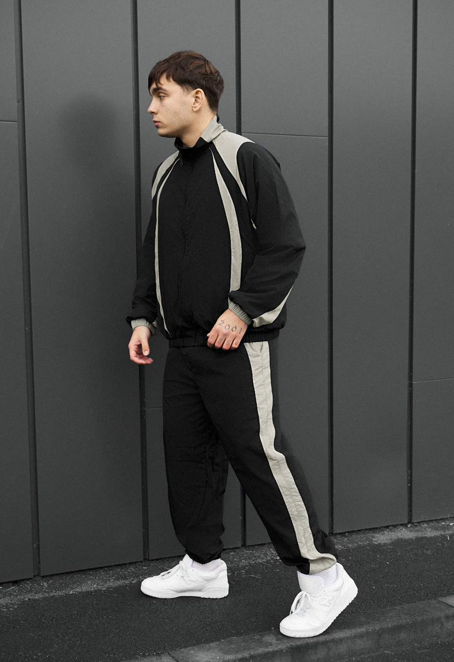 Dres Staff cap black & light olive oversize