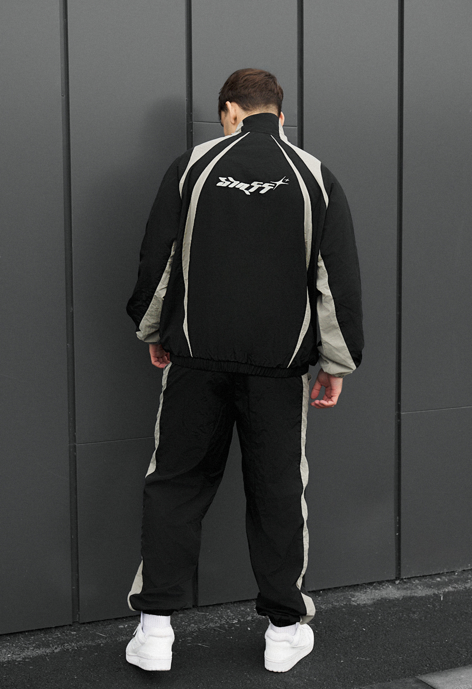 Dres Staff cap black & light olive oversize