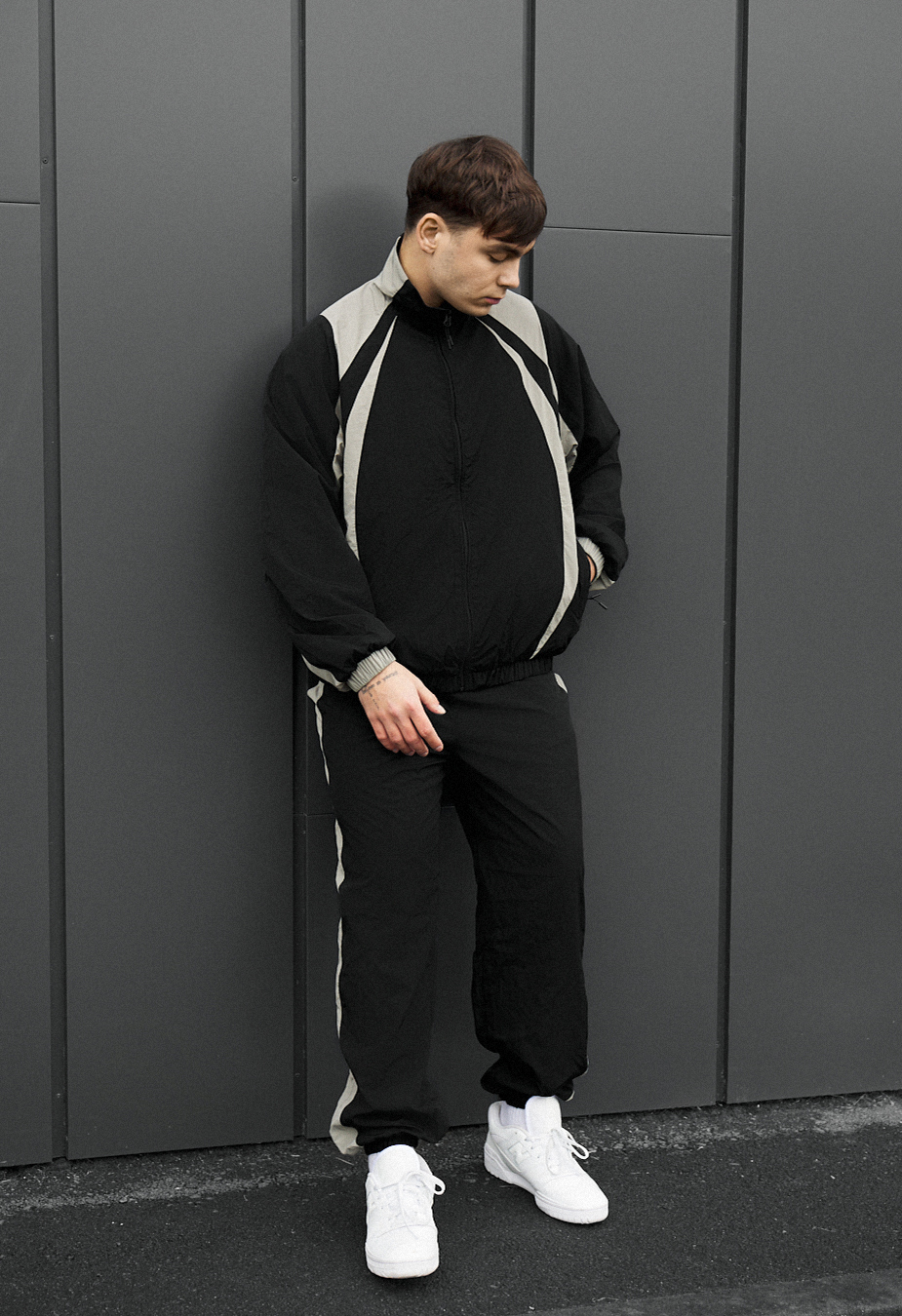 Dres Staff cap black & light olive oversize