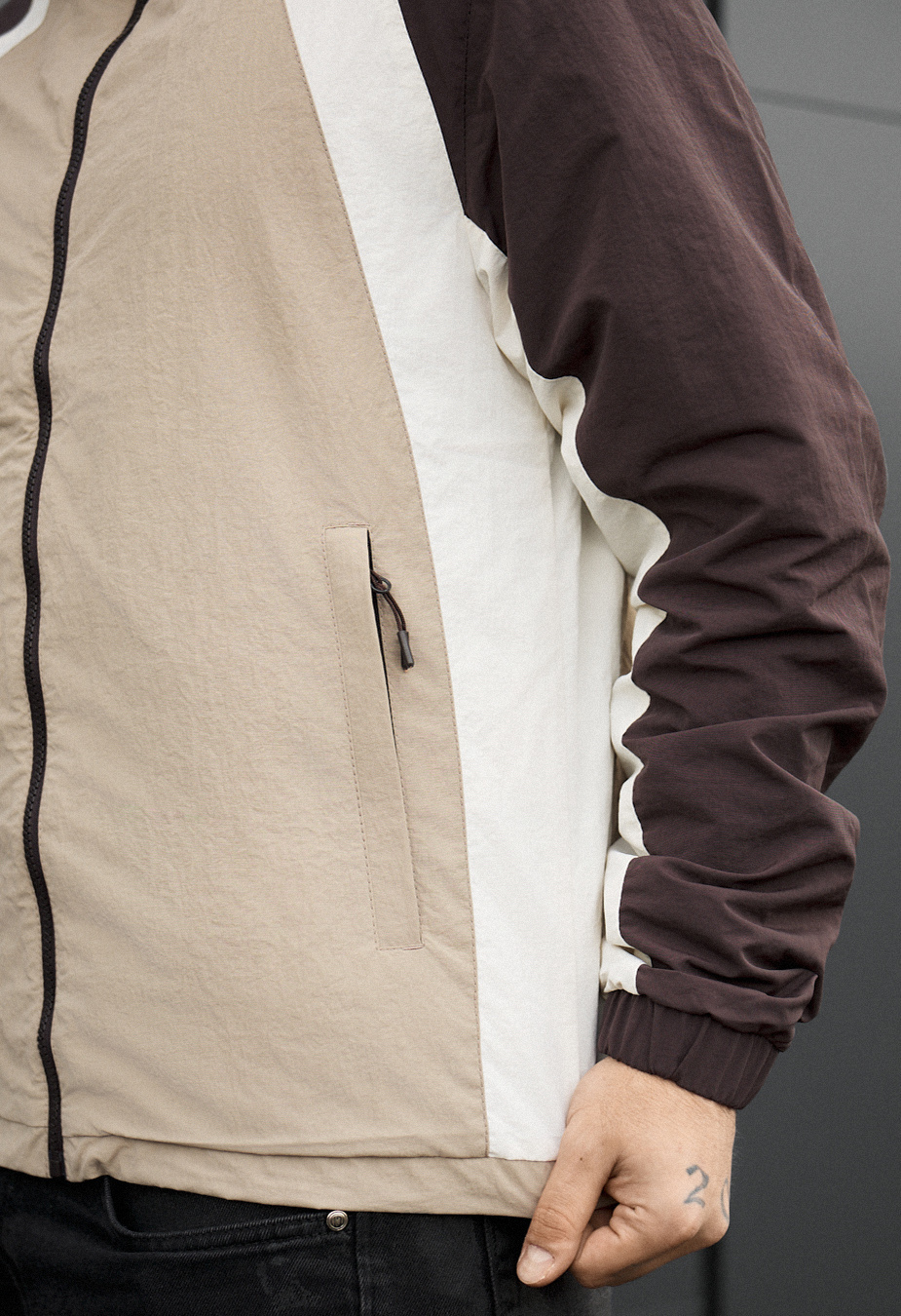 Wiatrówka Staff tek beige & brown