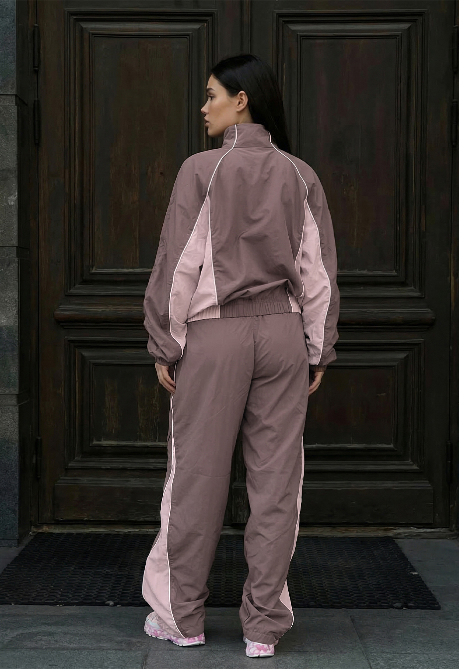 Dres Staff lim light brown & light pink reflective oversize