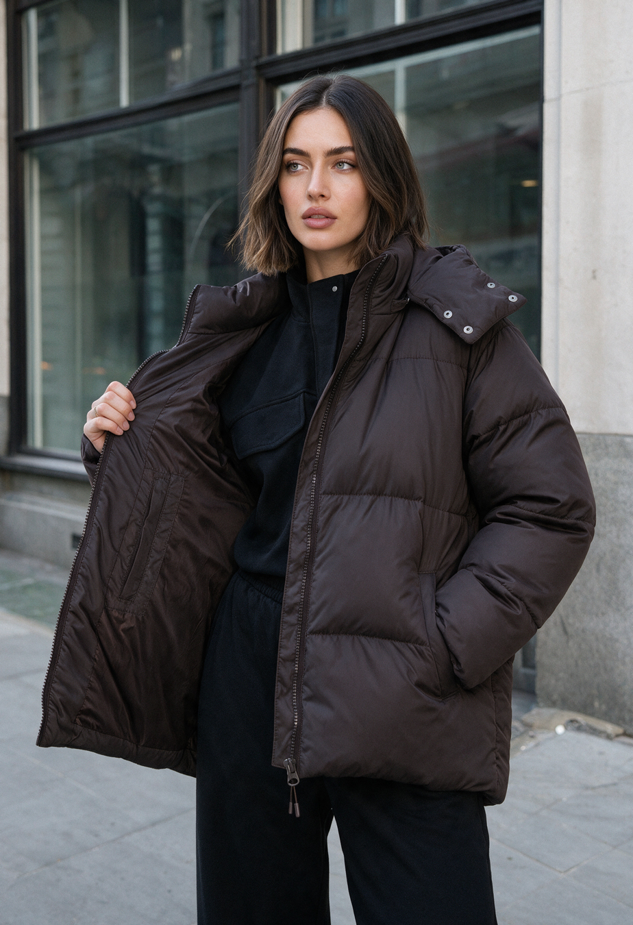 Kurtka zimowa damska Staff ed dark brown