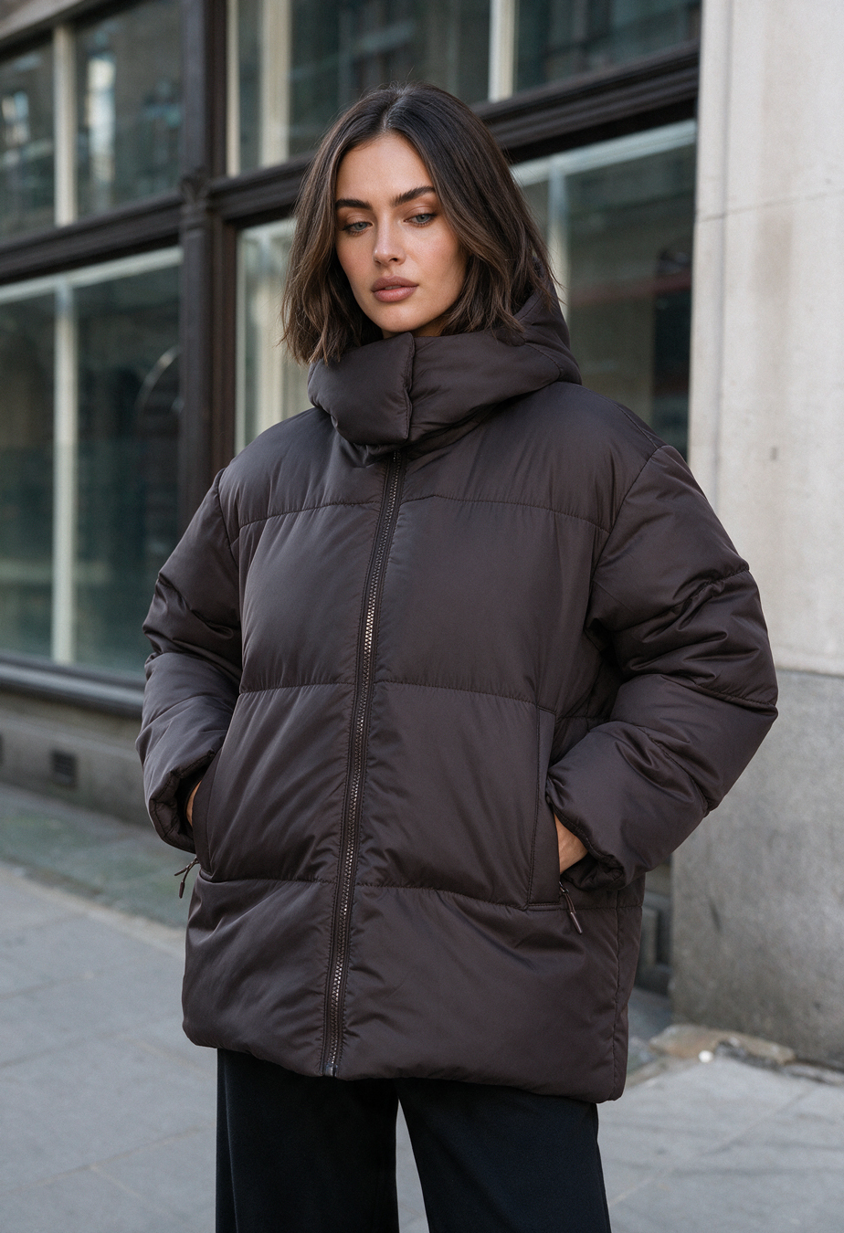 Kurtka zimowa damska Staff ed dark brown