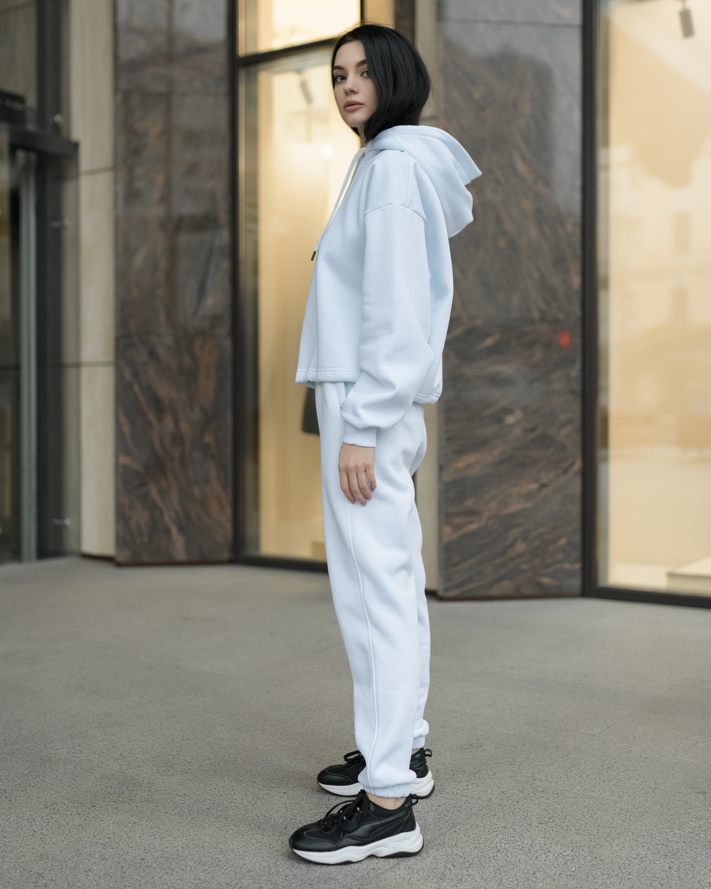Damski komplet dresowy Staff te white logo oversize fleece