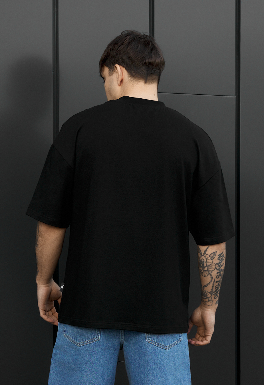 Koszulka Staff logo neck black oversize