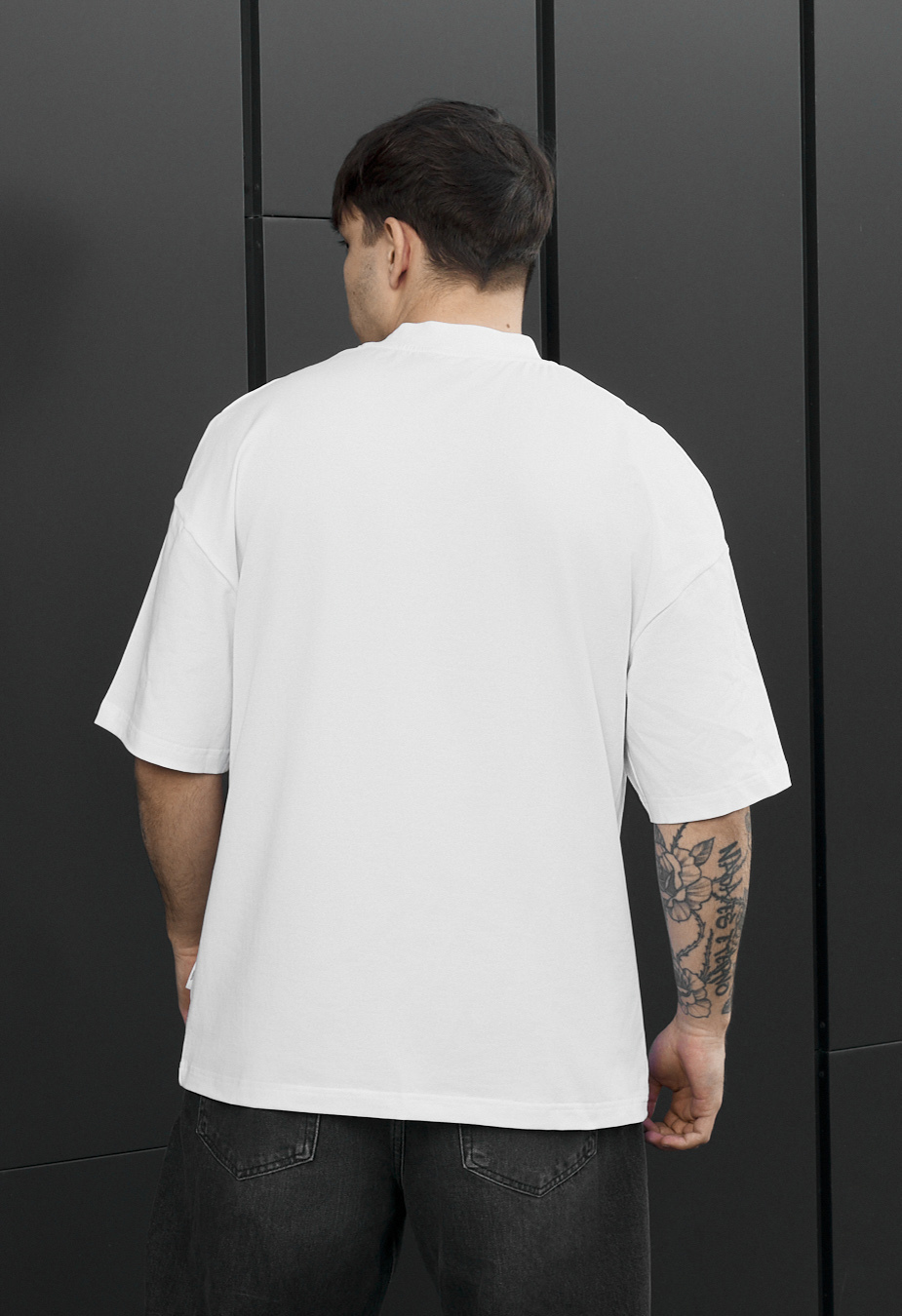 Koszulka Staff logo neck white oversize