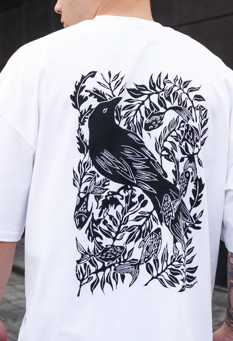 Koszulka Staff raven & logo oversize