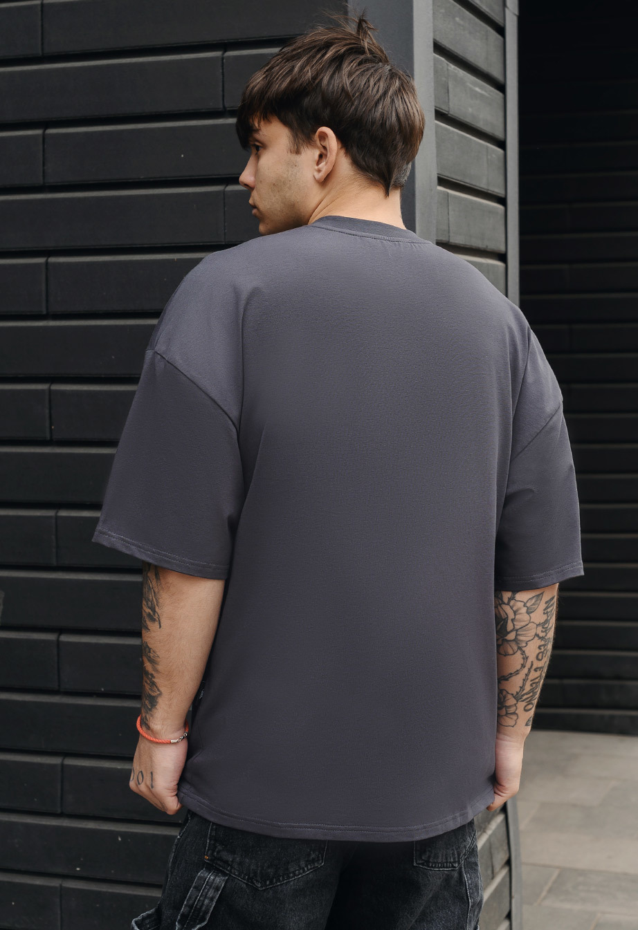 Koszulka Staff dark gray basic oversize