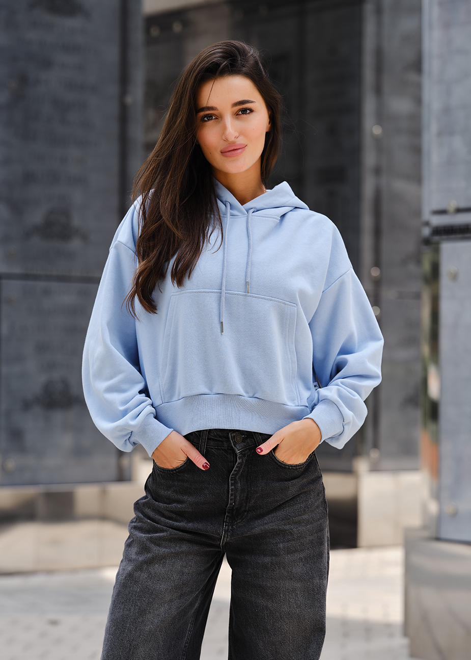 Damska bluza z kapturem Staff mi light blue