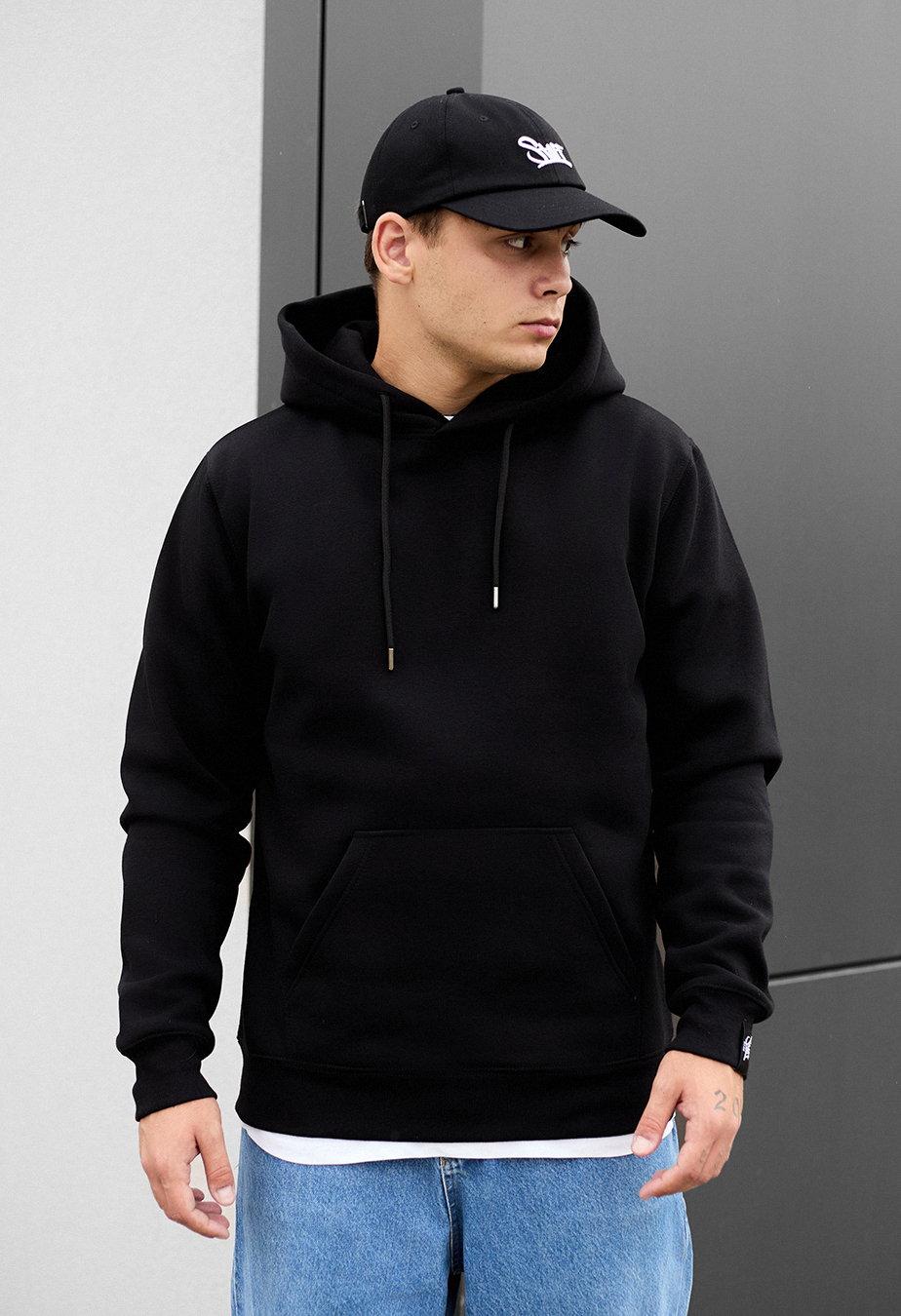 Bluza z kapturem Staff black basic fleece