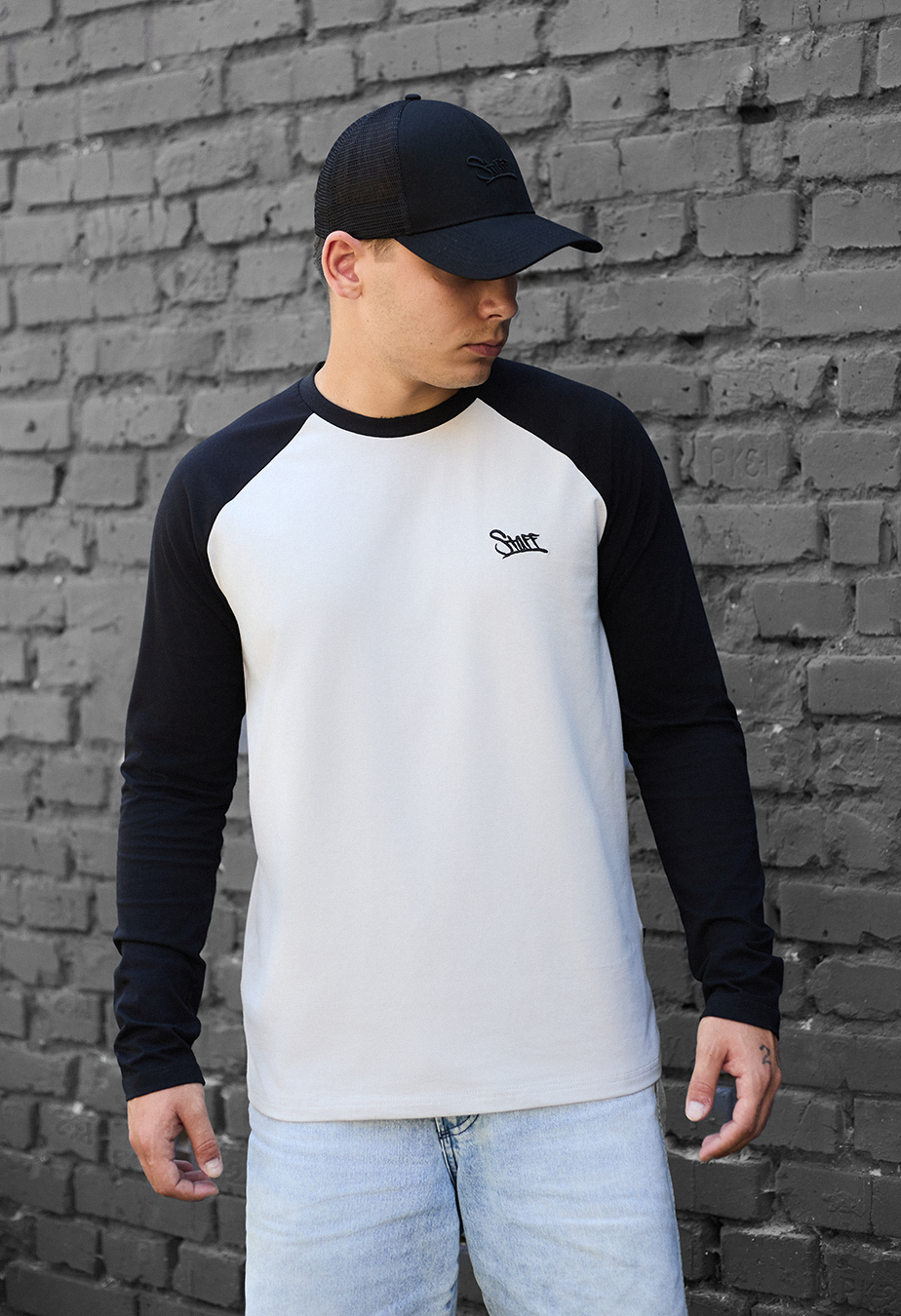 Longsleeve Staff logo light gray & black